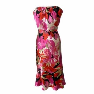 Banana Republic Strapless Silk Floral Dress, Sz 14